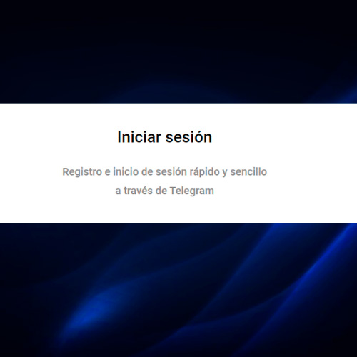 Inicie sesión en su cuenta de redes sociales, como Telegram